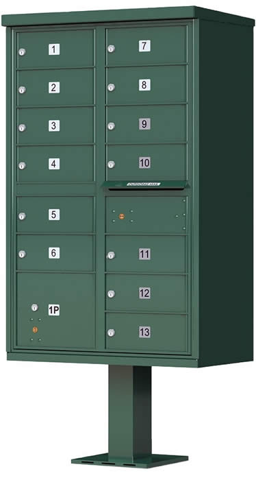 Heavy Duty Series Group Mail Boxes Type 4 in Forest Green
